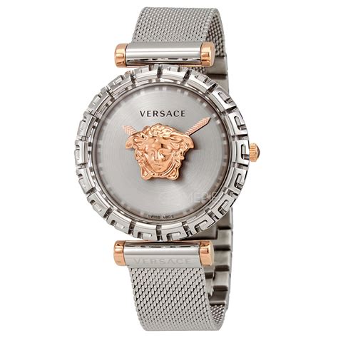 versace palazzo empire greca|Versace Palazzo Empire Silver Leather Strap Watch .